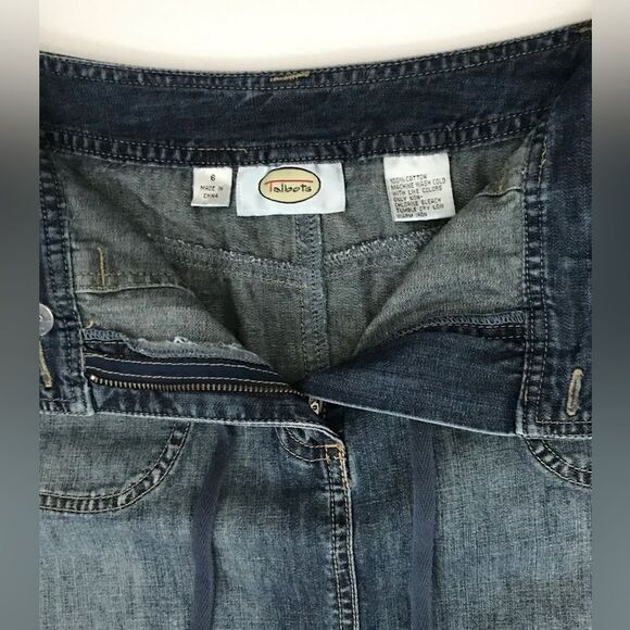 Talbots Denim Mini Skirt Pockets EUC Size 6 - Picture 5 of 6